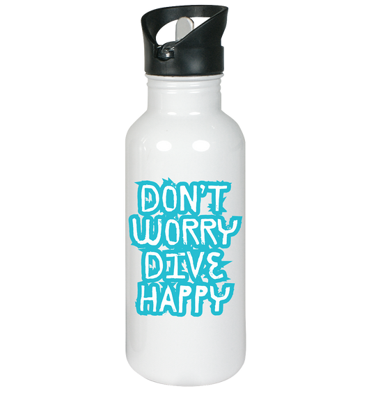 don't worry dive happy - Edelstahl-Trinkflasche