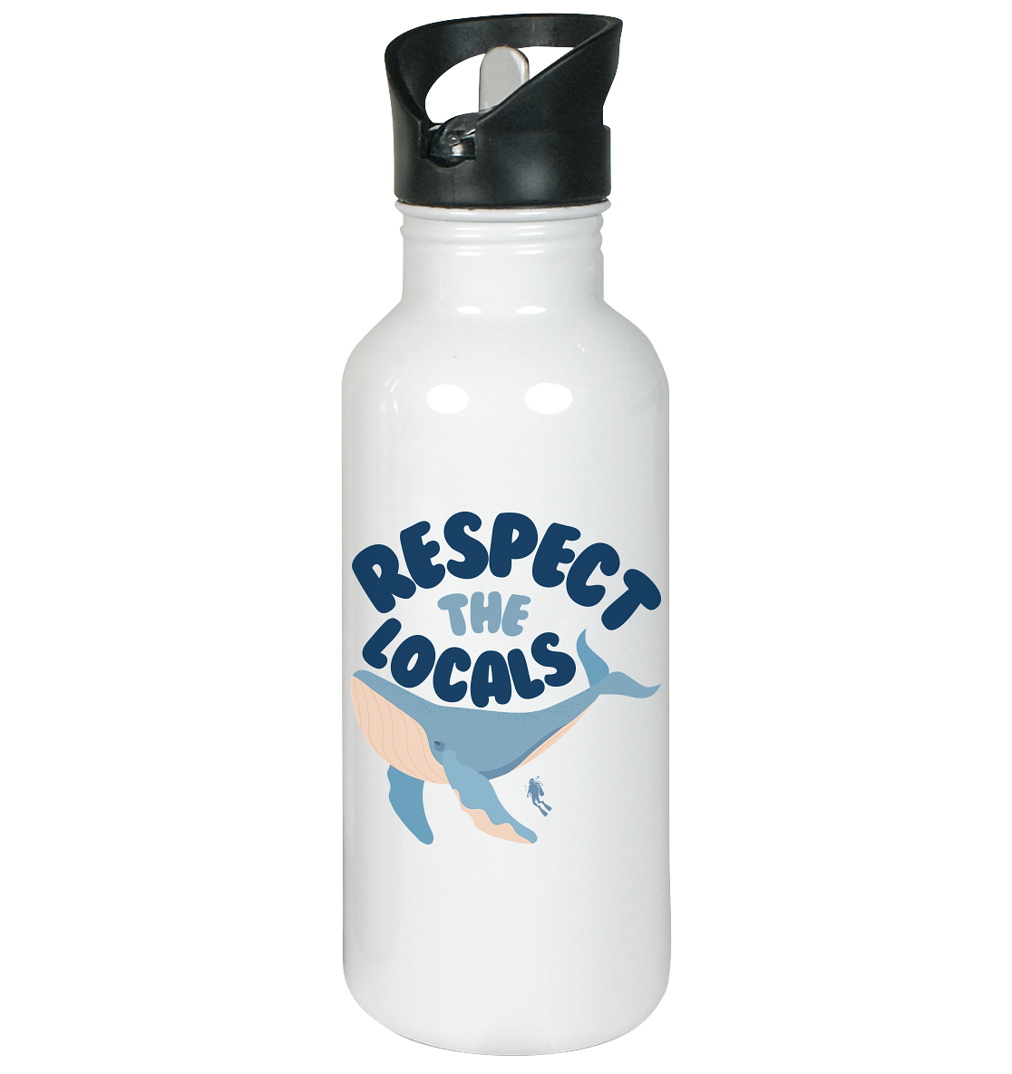 respect the locals - Edelstahl-Trinkflasche