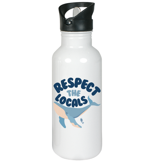 respect the locals - Edelstahl-Trinkflasche