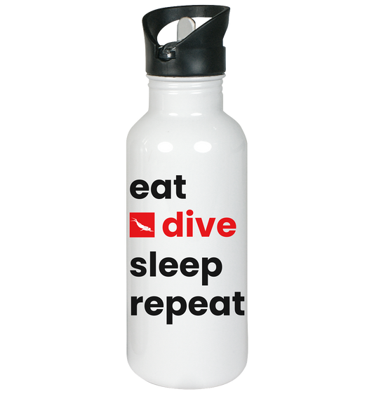 eat. dive. sleep. repeat. - Edelstahl-Trinkflasche