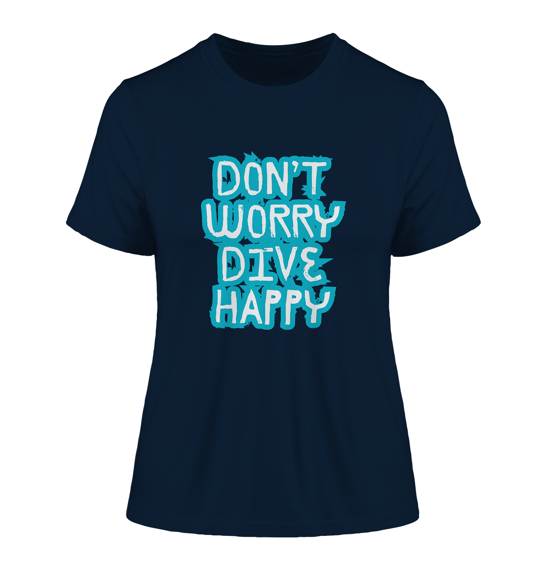 don't worry dive happy - Fitted Ladies Organic Shirt