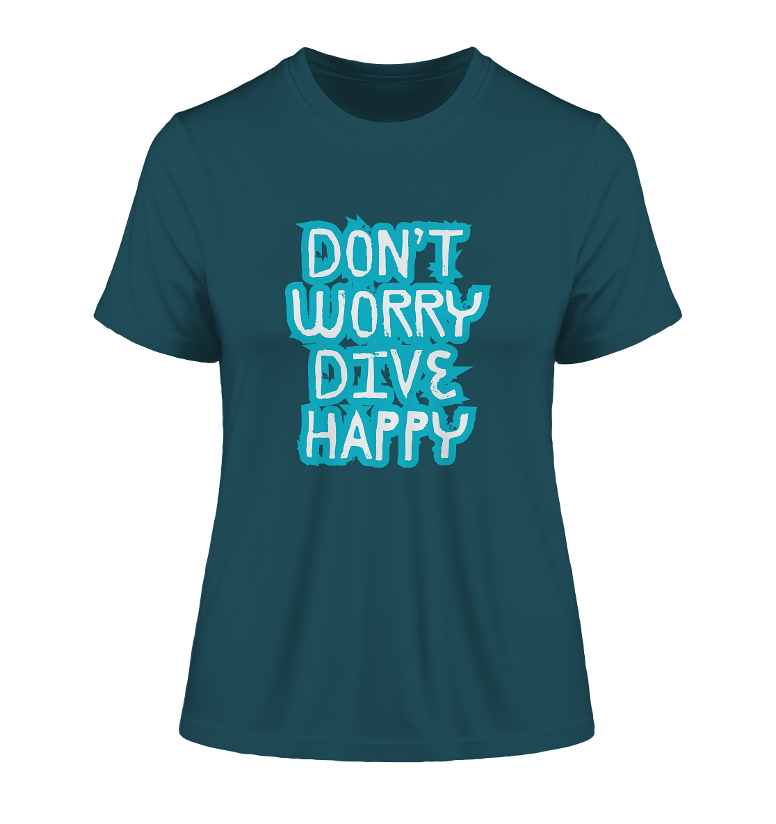 don't worry dive happy - Fitted Ladies Organic Shirt