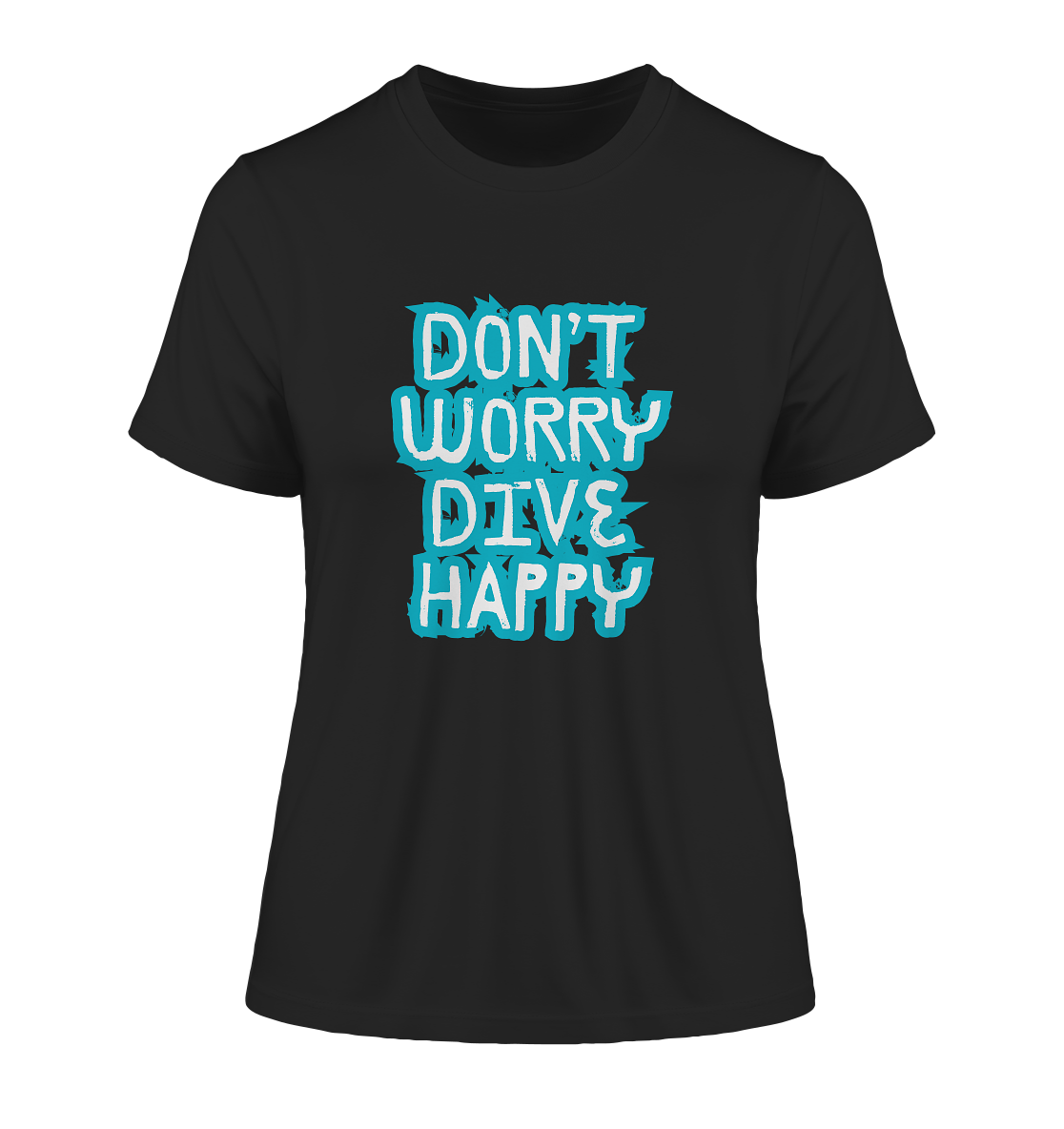 don't worry dive happy - Fitted Ladies Organic Shirt