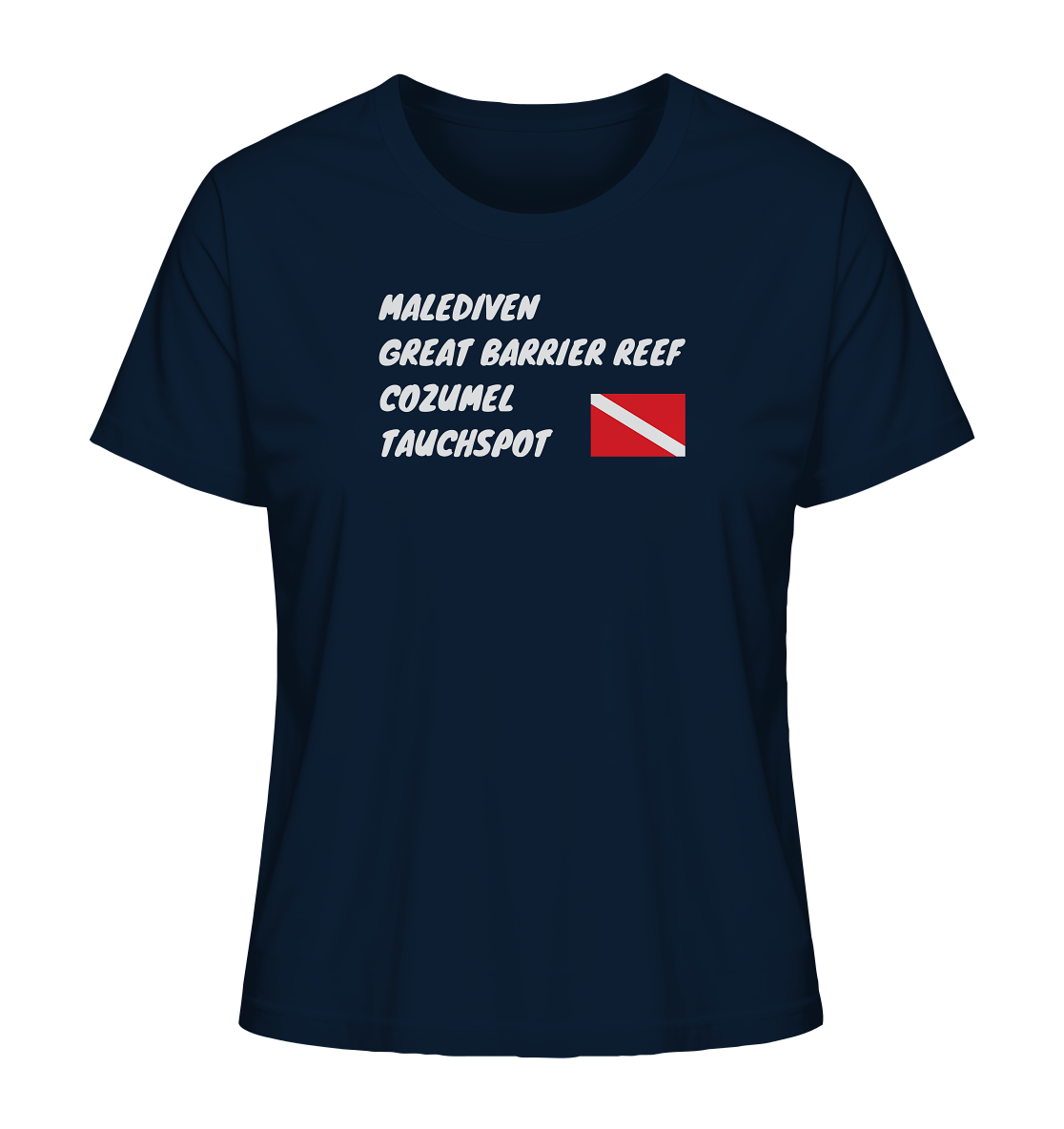 Malediven. Great Barrier Reef. Cozumel. Dein Tauchspot. (personalisierbar) - Ladies Organic Shirt