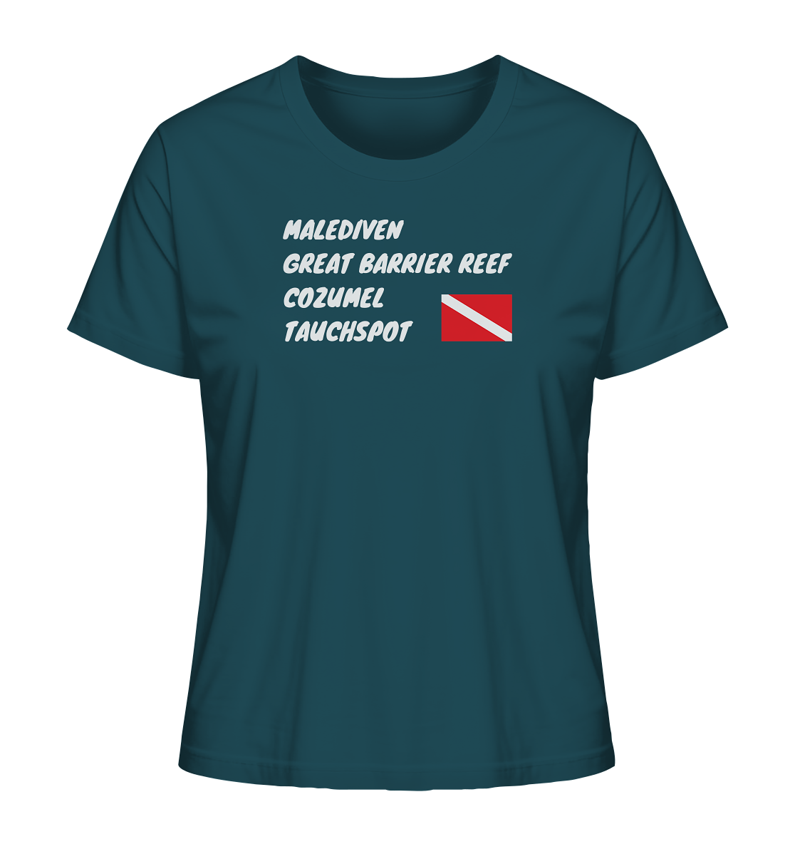 Malediven. Great Barrier Reef. Cozumel. Dein Tauchspot. (personalisierbar) - Ladies Organic Shirt