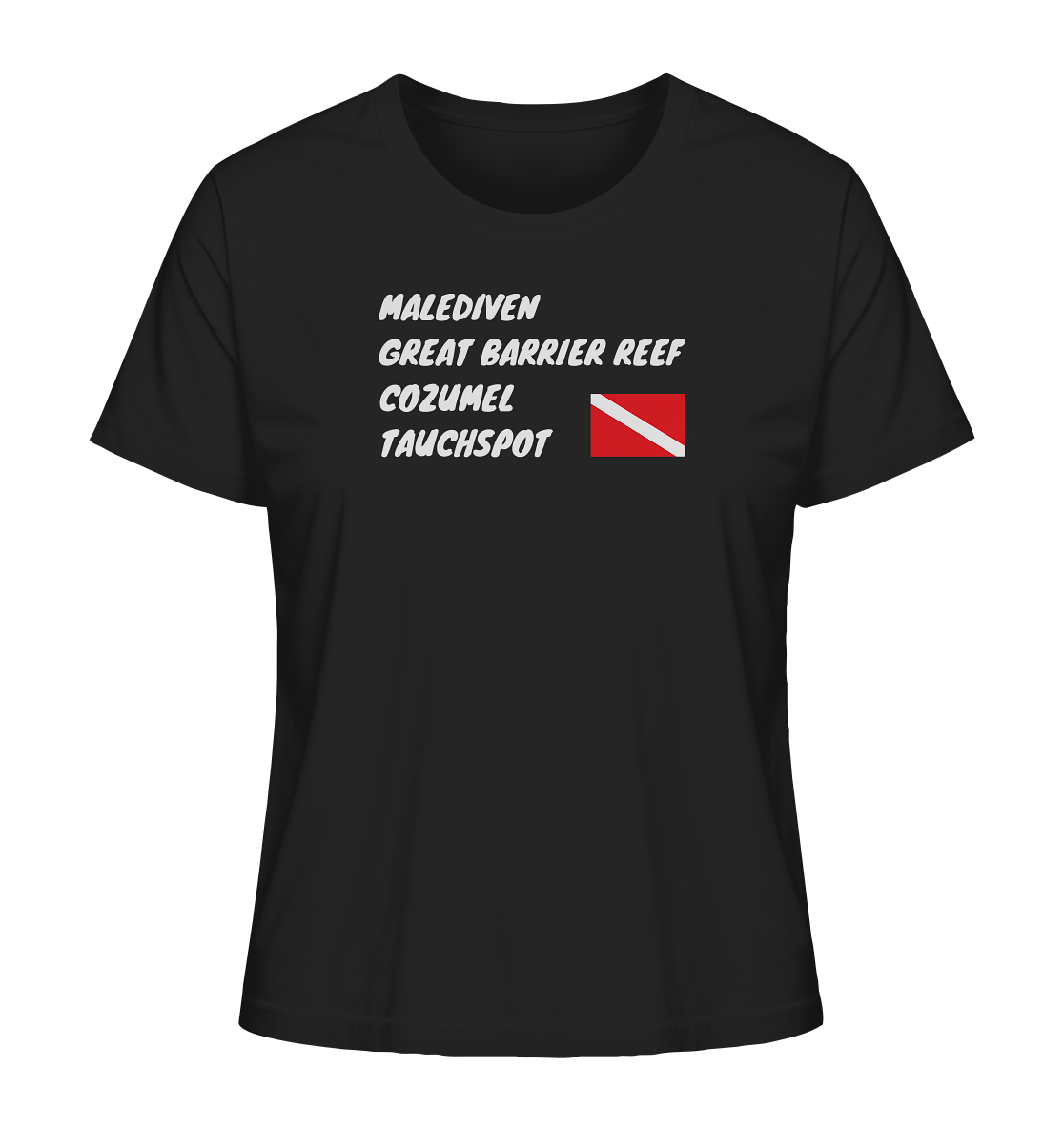 Malediven. Great Barrier Reef. Cozumel. Dein Tauchspot. (personalisierbar) - Ladies Organic Shirt