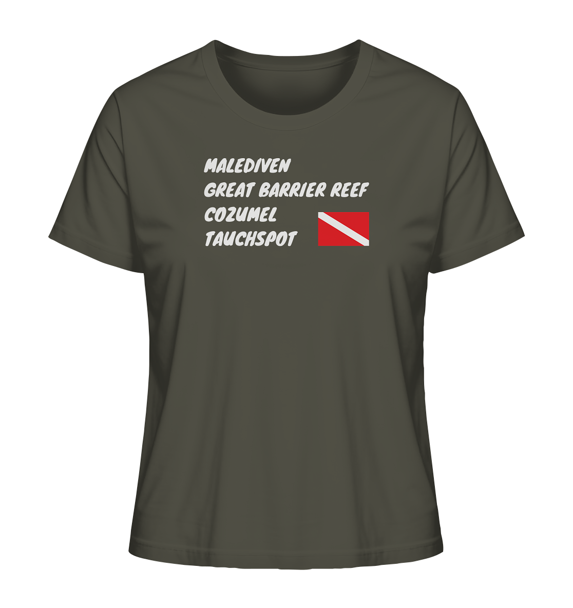 Malediven. Great Barrier Reef. Cozumel. Dein Tauchspot. (personalisierbar) - Ladies Organic Shirt