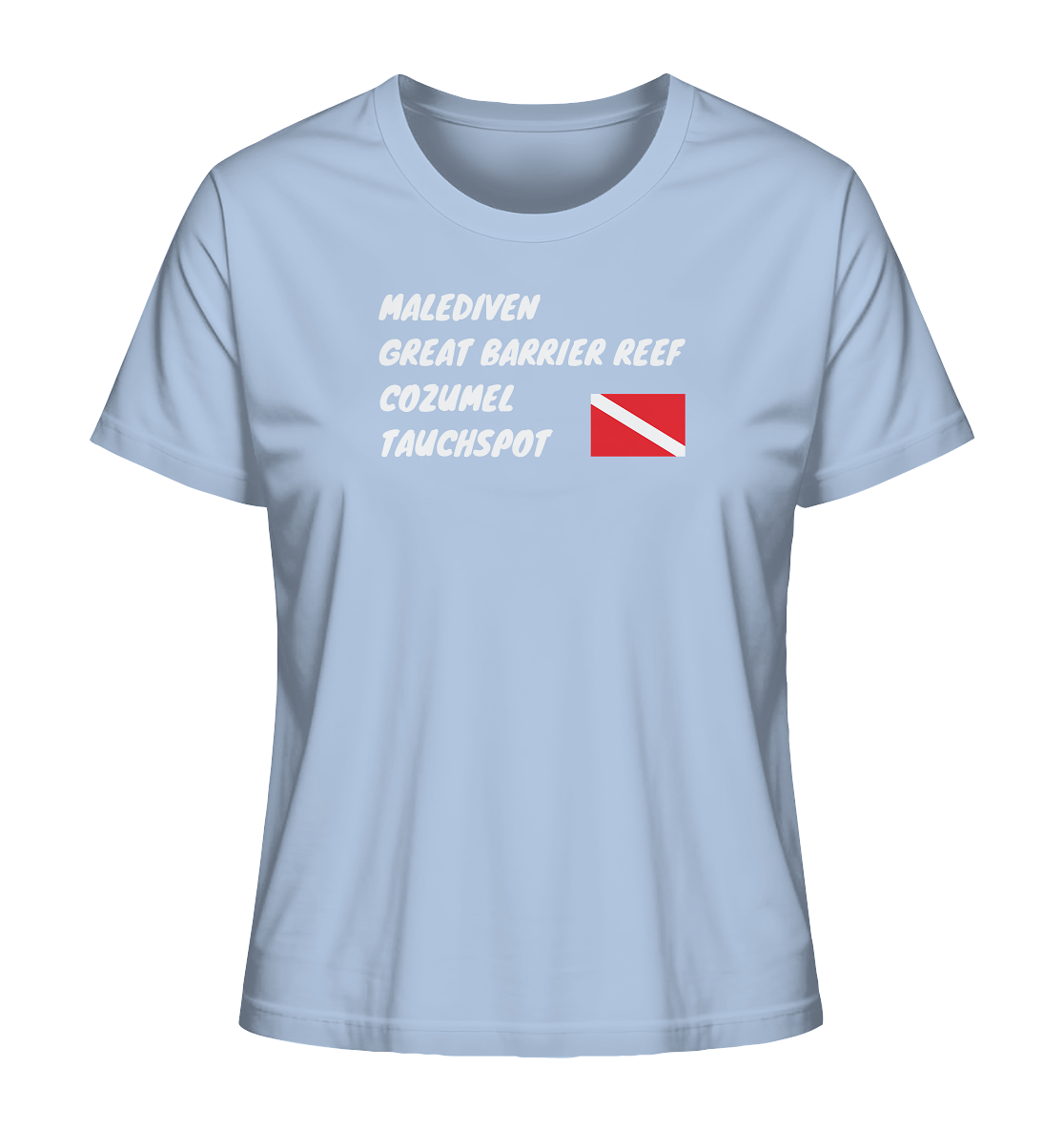 Malediven. Great Barrier Reef. Cozumel. Dein Tauchspot. (personalisierbar) - Ladies Organic Shirt