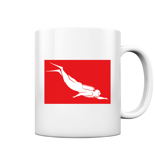 Taucherflagge - Tasse glossy